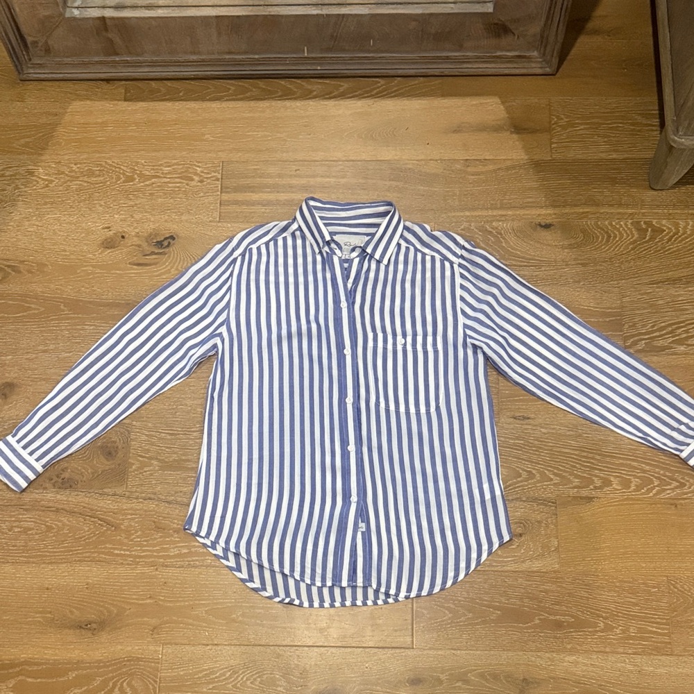 Rails | Wren Blue and White Striped Casual Shirt | Small